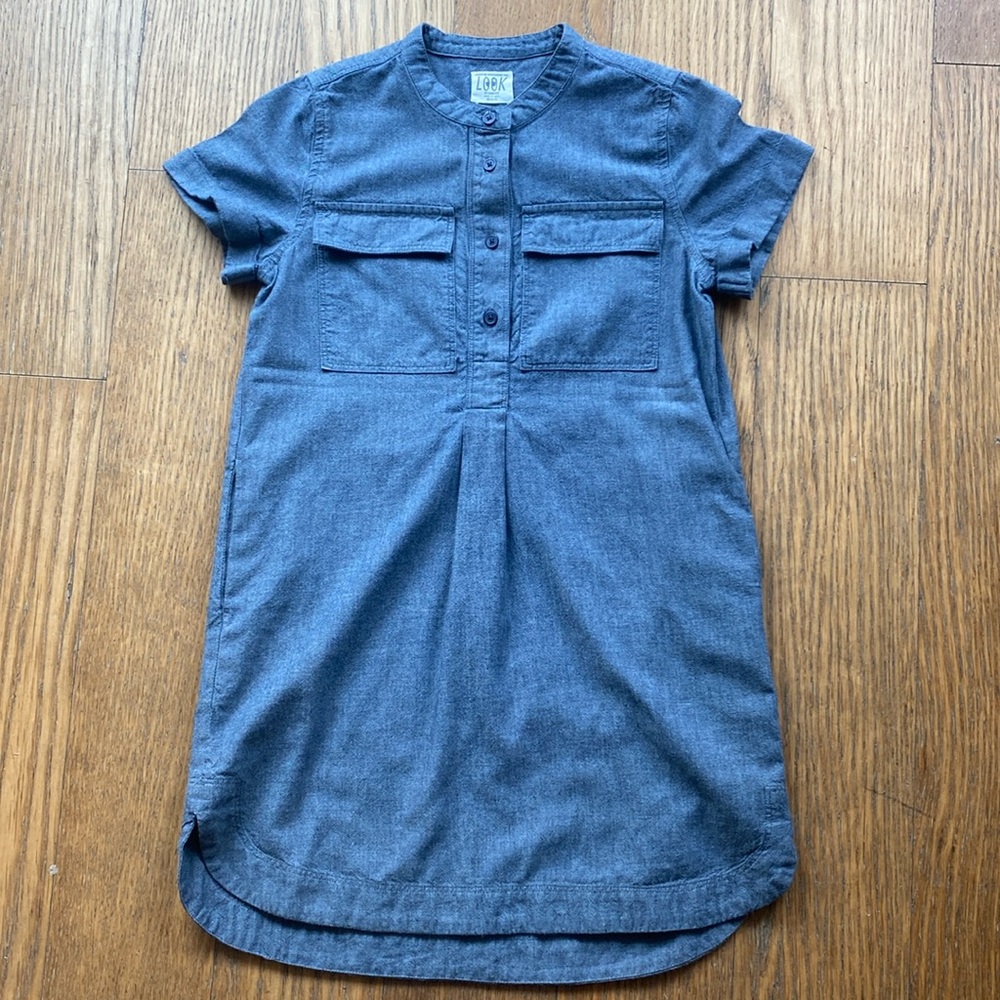 LOOK by J.Crew Crewcuts Girl Dress Denim Blue Cotton Size 8